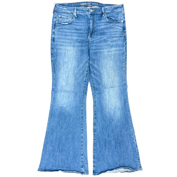 AMERICAN EAGLE Women's Ne(x)t Level Stretch Low-Rise Flare Jeans | Size 14 R - Picture 4 of 13
